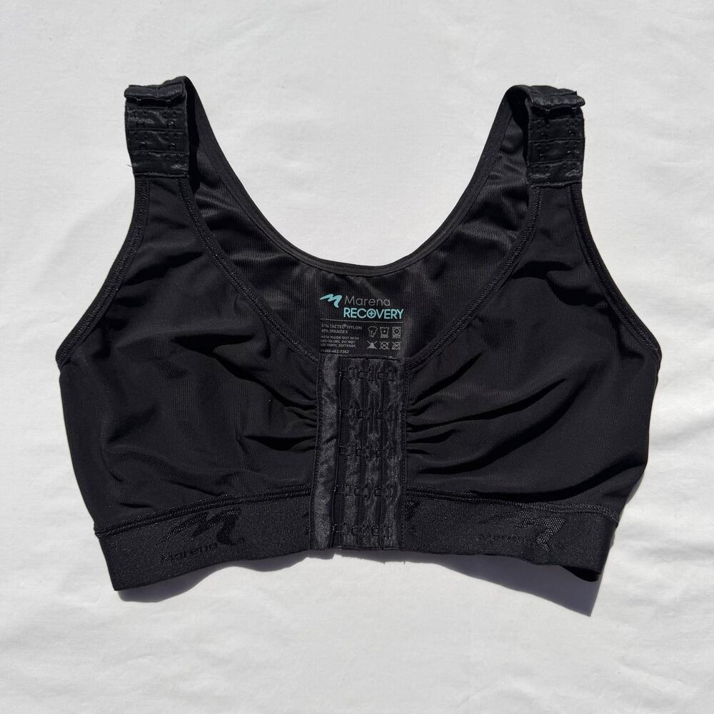 Marena Recovery Compression Adjustable Post Surgical Bra 3436 Black 34 36